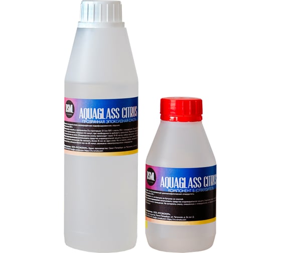 Изображение товара Низковязкая эпоксидная смола для творчества РУ-СМОЛА AquaGlass Citrus 750 грамм AQ750