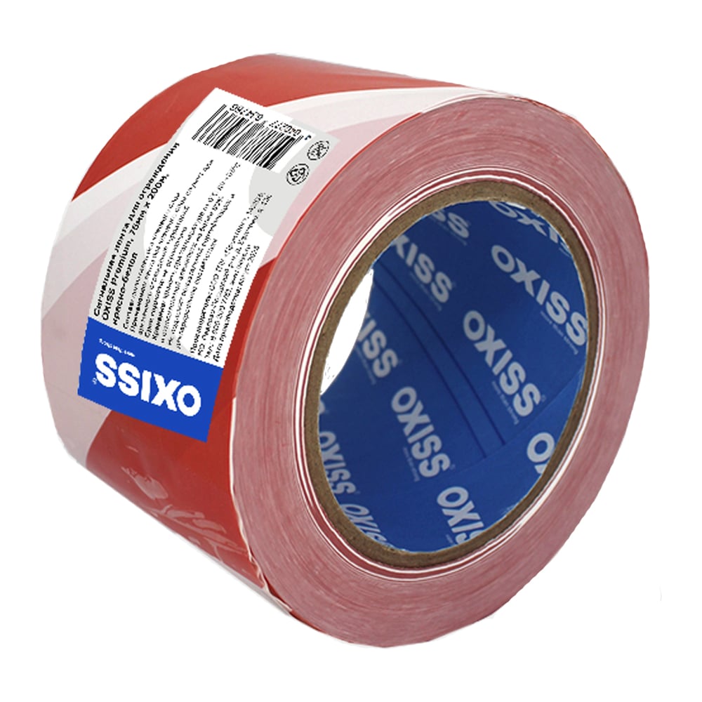 Изображение товара Сигнальная лента Oxiss 75 мм 200 м бело-красная для ограждения
