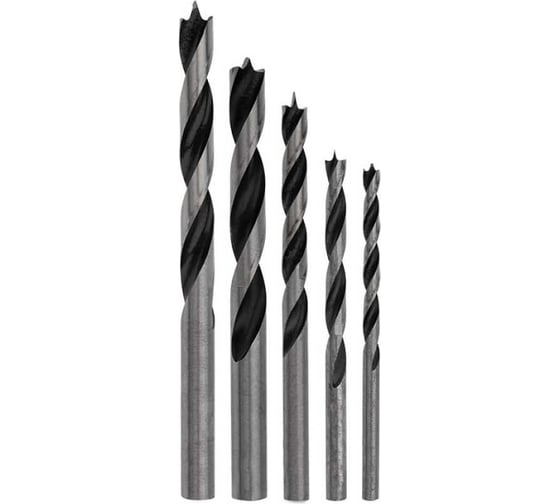 Изображение товара Набор сверл по дереву 4.0-10.0 мм, 5 шт, пластиковый футляр ИНСТУЛС 00001845887