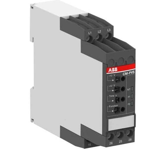 Изображение товара Трехфазное реле контроля ABB CM-PVS.31S без контроля нуля, Umin/Umax=3x160-230В/220- 300BAC, обрыв, чередование фазы 1SVR730794R1300