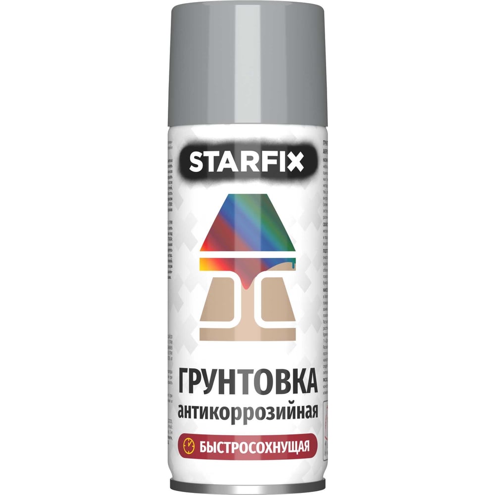 Изображение товара Грунтовка антикоррозийная STARFIX серый 520 мл для металла кирпича и камня