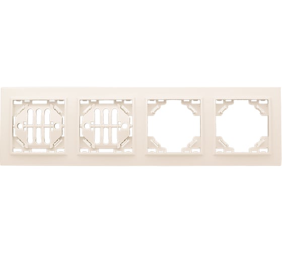 Изображение товара Горизонтальная рамка EKF Минск, 4-местная, бежевый ERM-G-304-20