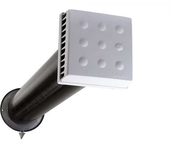 Изображение товара Приточный клапан ARIUS kiv quadro super-125 800 мм с теплошумоизоляцией и наружным металлическим стеновым выходом 135507