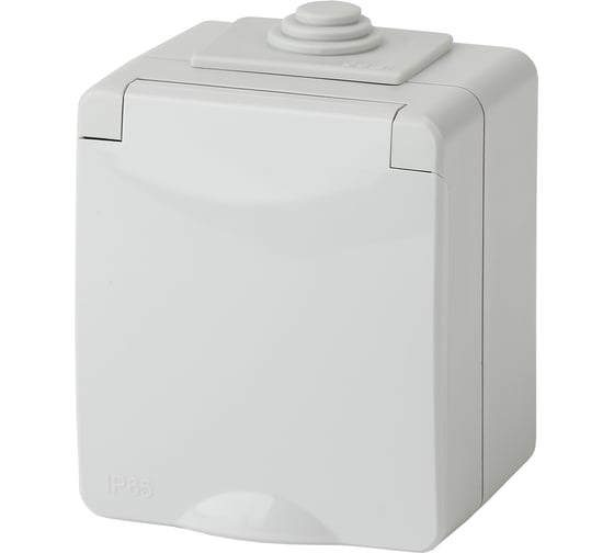 Изображение товара Розетка ЭРА 11260203, 2PE, IP65, шторки, 16A, 250В, ОУ, серый, 10/100/1600 Б0035990