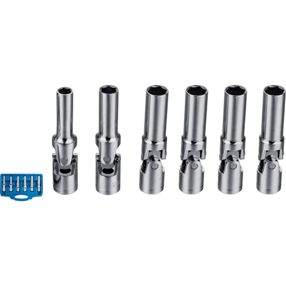 Шестигранные шарнирные набор головок для свечей накала 8-16 мм AV Steel прямые щипцы для коннекторов свечей накаливания av steel
