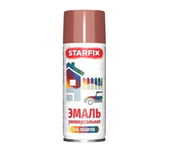 Изображение товара Краска-эмаль аэрозольная универсальная STARFIX медный металлик, 520 мл (8029) SM-102057-1
