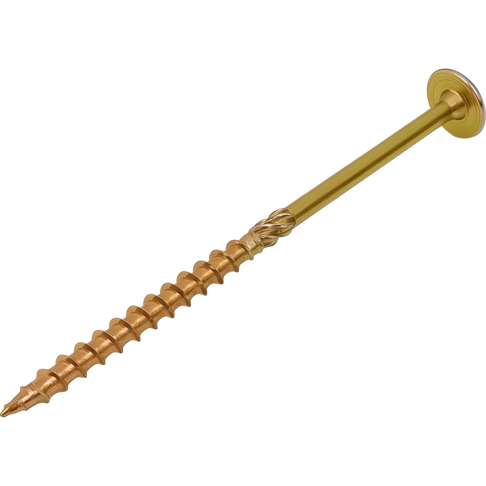 Изображение товара Саморез конструкционный универсальный Стройметиз 8,0x160 желтый, пресс-шайба, TX40, этикетка 00000026133 216116021