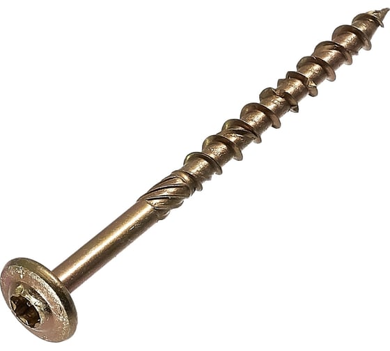 Изображение товара Саморез конструкционный универсальный Стройметиз 8,0x200 желтый, пресс-шайба, TX40, этикетка 00000023686 216120021