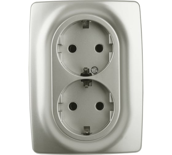 Изображение товара Розетка ЭРА ЭРА12 210815 2x2PE Schuko со шторками, 16A 250В, IP20, перламутр Б0036451