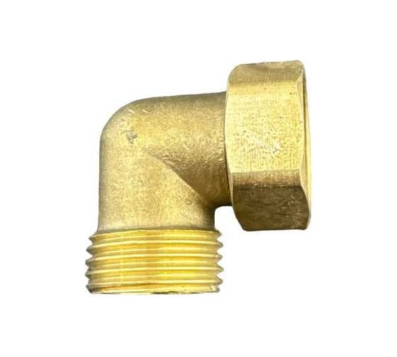 Изображение товара Угол 90 градусов GRIALE с накидной гайкой 1/2" Гайка х 1/2" штуцер латунь для внутренней разводки воды DK-421