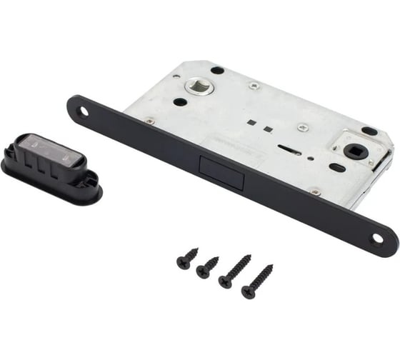 Изображение товара Магнитная защелка Аллюр АРТ 5300-MC-WC BL матовый черный с фиксатором 14908