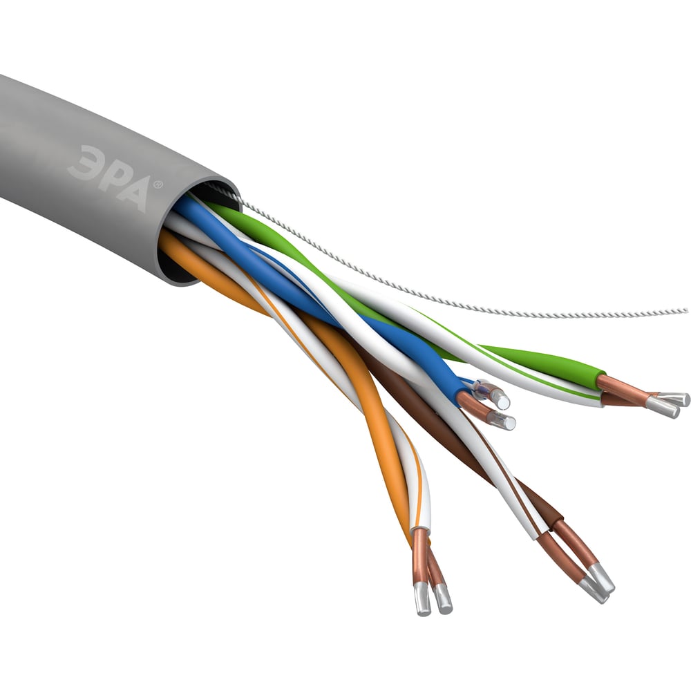 Изображение товара Кабель витая пара ЭРА U/UTP 4x2x24AWG Cat5e CCA PVC 25м