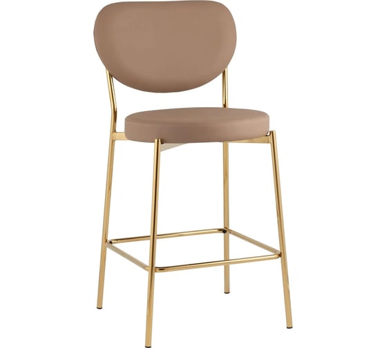Изображение товара Cтул полубарный Стул Груп Барбара NEW экокожа бежевая, золотые ножки BARBARA CC GL X108