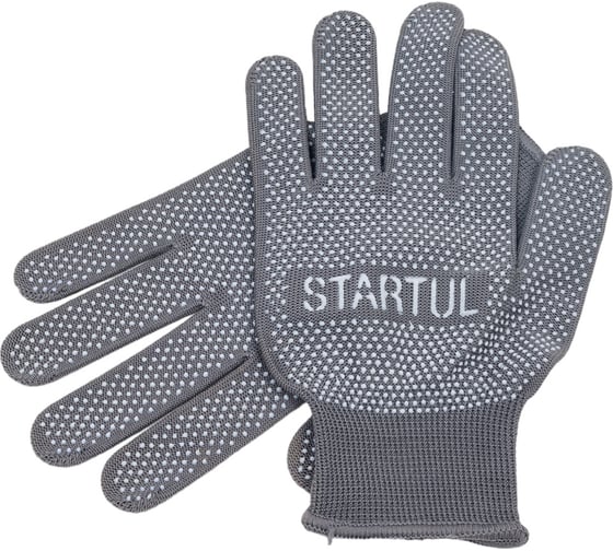 Изображение товара Перчатки нейлон STARTUL ПВХ Микроточка серые ST7504-G