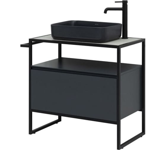 Изображение товара Тумба ALLEN BRAU 1.34004.AM ACTIVITY 80, антрацит матовый/черный браш (307931) 00307931