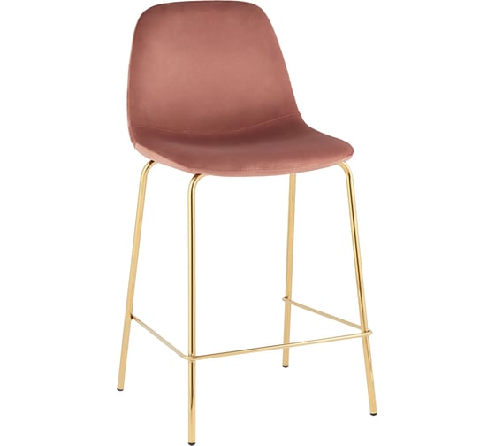 Изображение товара Стул полубарный Стул Груп Валенсия SN велюр розовый, золотые ножки OS-001CB HLR-44 gl