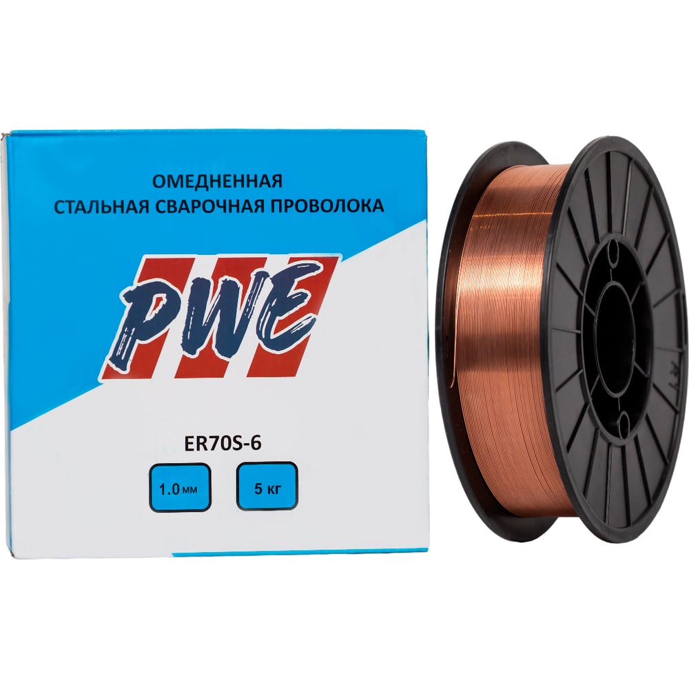 Изображение товара Омедненная проволока PWE ER70S-6 1 мм 5 кг для газовой сварки