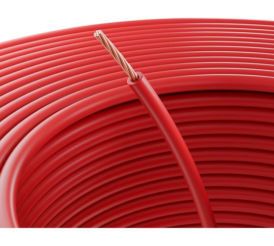 Изображение товара Провод ПГВА REXANT 1х2.50 мм2, красный, бухта 100 м 01-6544