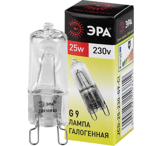 Изображение товара Галогенная лампа ЭРА G9JCD25230VCL капсула, 25Вт, нейтральный, G9 C0027376
