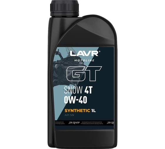 Изображение товара Моторное масло GT Snow SN MOTO 4T, 0W40, 1 л LAVR Ln7767