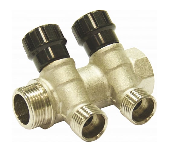 Изображение товара Коллектор СТМ 2 выхода, наружная резьба, вентиль, 3/4х1/2 C2MV3412N