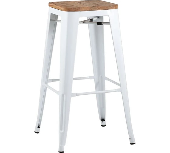 Изображение товара Барный стул Стул Груп TOLIX белый глянцевый + светлое дерево YD-H765-W LG-02