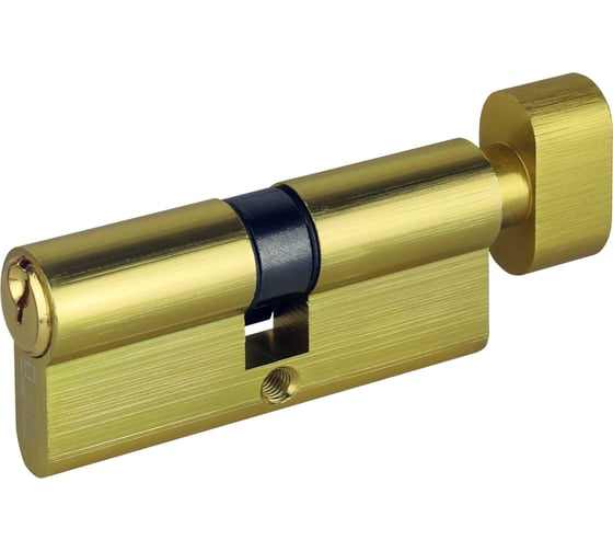 Изображение товара Цилиндр замка DORF ECONOMY ключ/барашек, английский, латунь, 35-45, блистер DORF_ECO_80(35x45)_k_kn_BRASS_бл