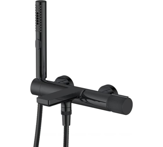 Изображение товара Душевой набор ALLEN BRAU 5.33006-31 LIBERTY смеситель для ванны, излив, черный матовый (314341) 00314341