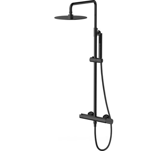 Изображение товара Душевая система ALLEN BRAU 5.33007-31 LIBERTY верхний душ Ф300мм, черный матовый (314343) 00314343