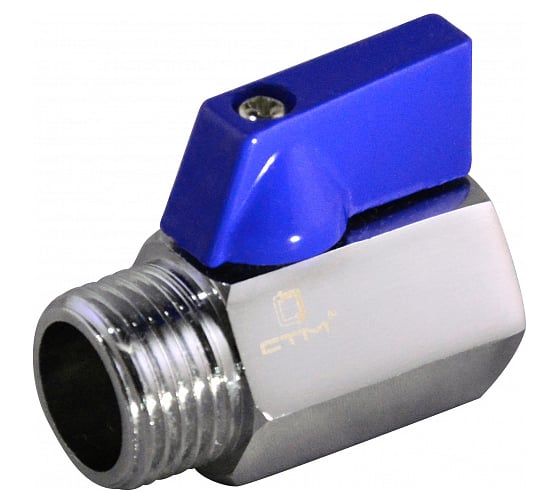 Изображение товара Шаровой кран для воды СТМ мини, 1/2", г/ш, флажок, хром CWMFM012