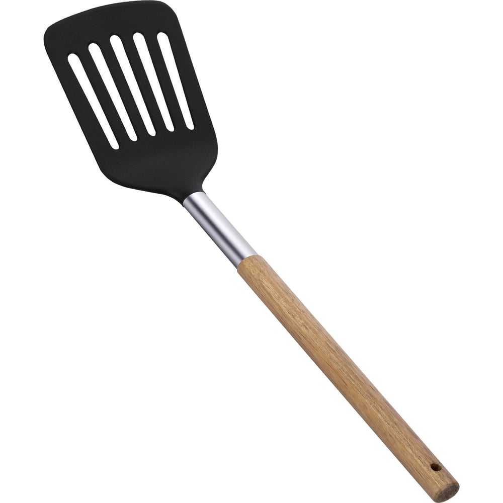 Изображение товара Лопатка кулинарная с прорезями 33.8x8.8 см из нейлона и нержавеющей стали