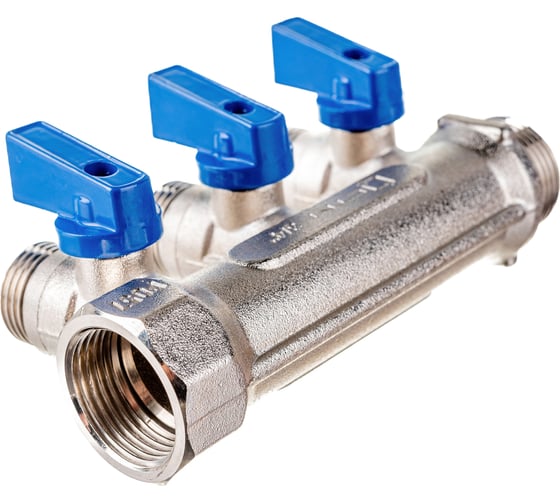 Изображение товара Коллектор СТМ 3 выхода, шаровой кран, наружная резьба, 3/4х1/2 C3MB3412