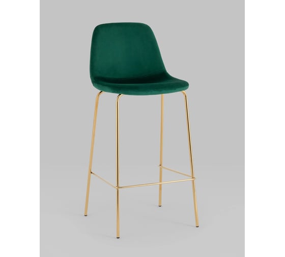 Изображение товара Барный стул Стул Груп Валенсия SN велюр, зеленый, золотые ножки OS-001B HLR-56 gl