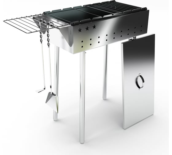 Изображение товара Мангал с откидными решетками GRILLUX Praktika B ВЗР 1255Б