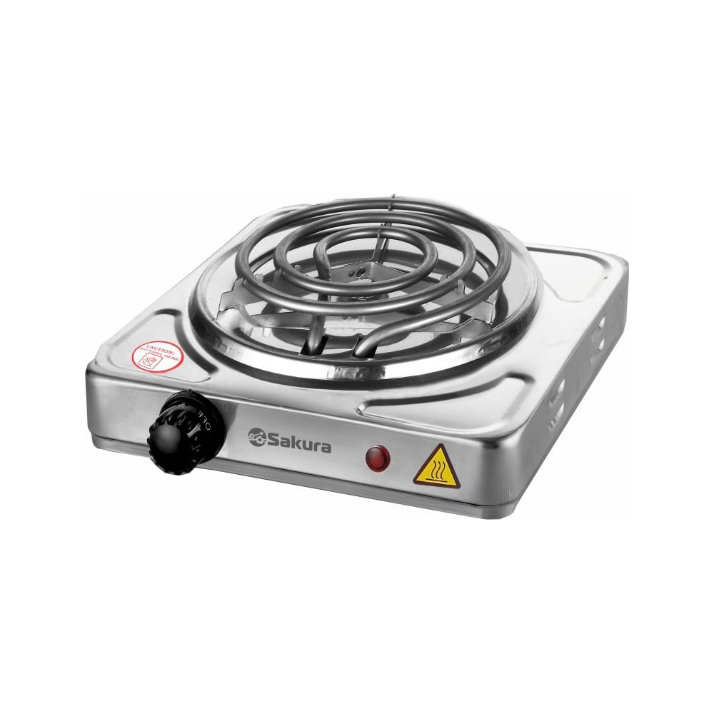 Изображение товара Электроплитка Sakura ПЭ-08Н, мощность 1500Вт, нержавеющая сталь