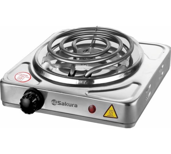 Изображение товара Электроплитка Sakura ПЭ-08Н 1500Вт 150мм нерж.сталь РТ-00069382