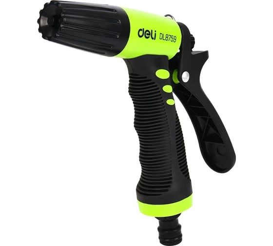Изображение товара Пистолет-распылитель DELI поливочный (3 режима распыления, фиксатор курка, прорезиненная рукоять, пластиковый корпус) DL8759 133671
