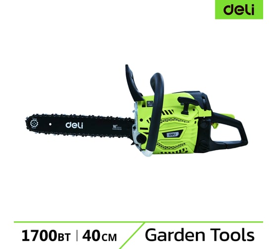 Изображение товара Бензопила цепная DELI (1700Вт/ 2,3 л.с, шина 40см, двигатель 45 см3) DE-LJ16-1 145421