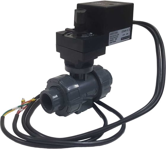 Изображение товара Двухходовой шаровой кран TECHNO DN20 из ПВХ, с электроприводом 4Нм, 230В, управление открыто/закрыто 2020PVC-04DF/230V 682220