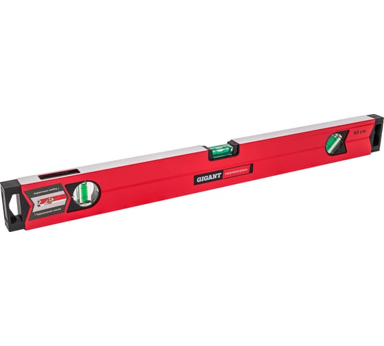 Изображение товара Алюминиевый магнитный фрезерованный уровень Gigant Professional 600 мм 3 глазка GPGW-60-1