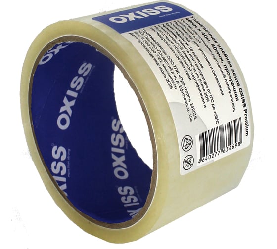 Изображение товара Упаковочная клейкая лента Oxiss Premium 48мм х 40м, 40мкм, прозрачная 4640277634698
