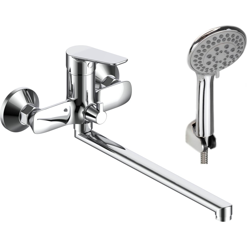 Изображение товара Смеситель для ванны VODA Storm из литой латуни с длинным изливом и современным дизайном