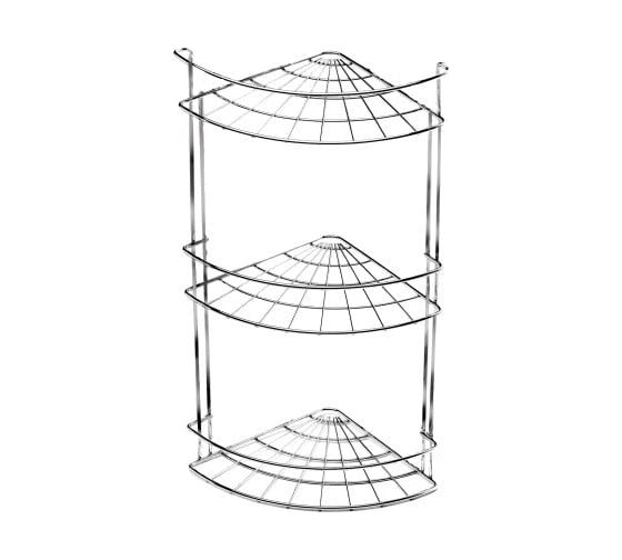 Изображение товара Полка для ванной РемоКолор угловая 3 яруса гальваника цинк, цвет хром 67-0-652