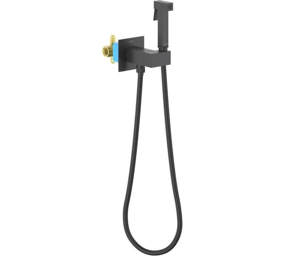 Изображение товара Встроенный комплект для гигиенического душа Aquatek ЛИРА (смеситель + гигиеническая лейка + шланг), матовый черный AQ1025MB 00000135487
