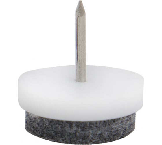 Изображение товара Подпятник с гвоздём и фетром AKS одинарный, белый, 10 шт. 79507