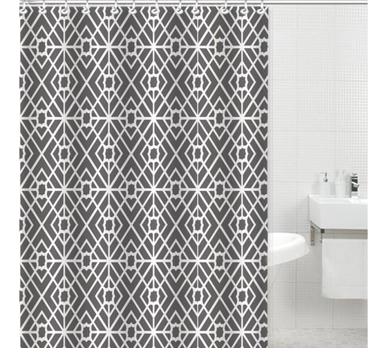 Изображение товара Штора для ванной комнаты Gota Rocio Geometric 180х180  1/25 16207