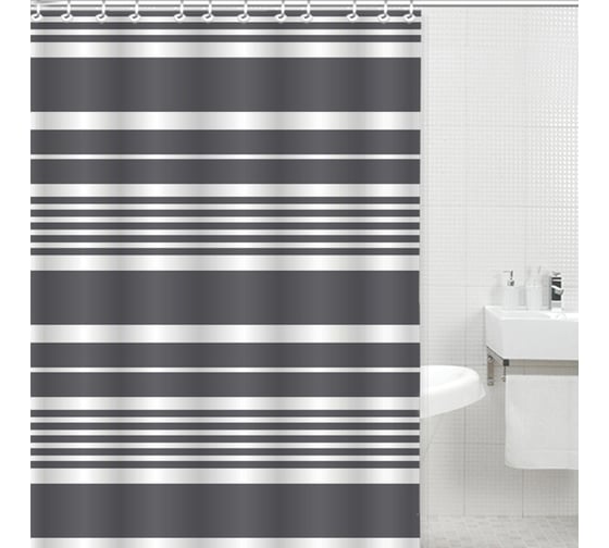 Изображение товара Штора для ванной комнаты Gota Rocio Geometry Stripe 180_180 1/25 16203 00016203