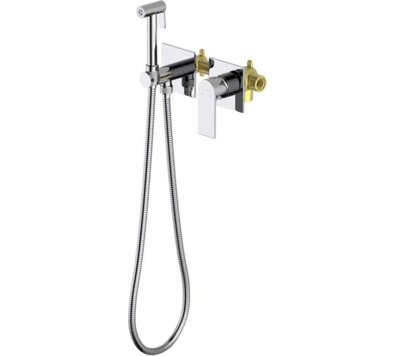 Изображение товара Встроенный комплект для гигиенического душа Aquatek ЛИРА 2 отв. (смеситель + гигиеническая лейка + шланг) AQ1420CR 00000135254