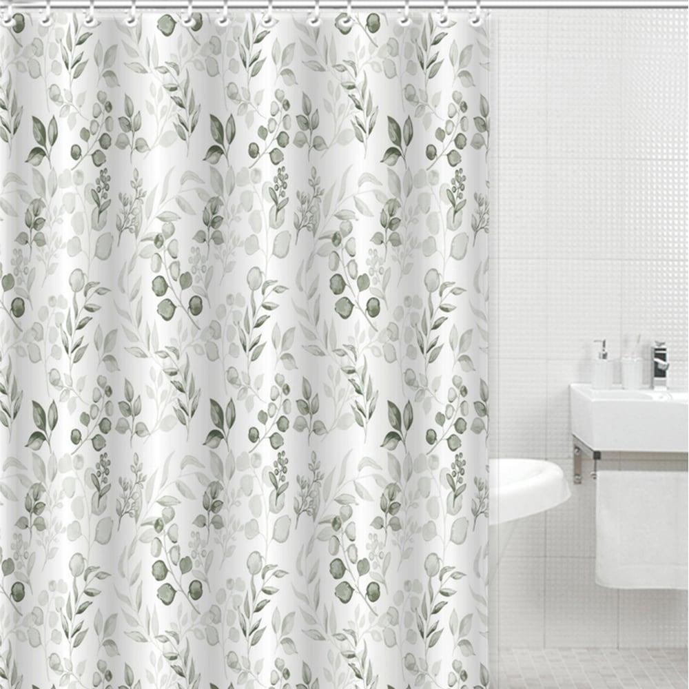 Изображение товара Штора для ванной Gota Rocio Green Plant 180х180 см с кольцами