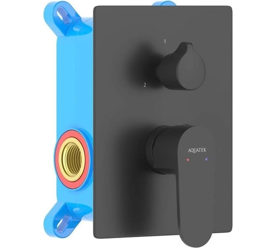 Изображение товара Смеситель для ванны Aquatek ОБЕРОН (внешняя и скрытая часть), матовый черный AQ1246MB 00000135151